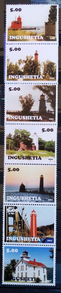 Se-tenant, Lighthouses, Cinderellas,  , Lighthouses
