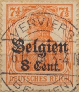 Stamp, overprint on "Germania", Germany, Colonies and Post Abroad,  , Crowns and Coronets, Women