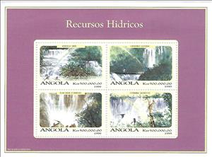 Mini Sheet, Water Resources, Angola,  , Landscapes, Waterfalls