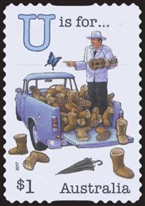 Stamp, U is for, Australia,  , Education, Letters (Alphabet)