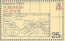 Stamp, Extract of Chart, Solomon Islands,  , Maps