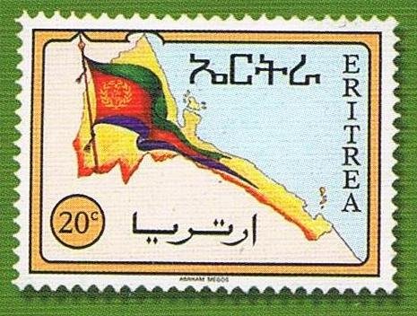 Eritrean flag and map