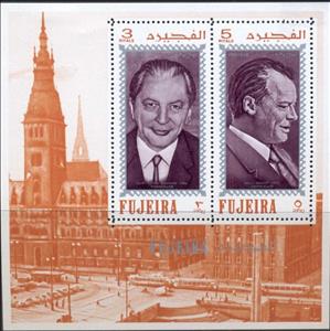 Souvenir Sheet, K.G. Kiesinger - W. Brandt, Fujairah (Fujeira),  , People