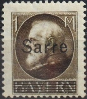 Stamp, overloaded, Sarre, Germany, Saarland,  , Famous People, Heads of State, Kings, Men, Royalty