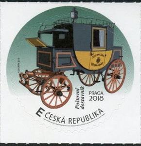 Stamp, Mailcoach, Czech Republic,  , Carriages, Mailcoaches