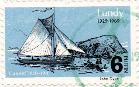 40th Anniv. of 1st Lundy stamp, Sailing Cutter "Gannet"