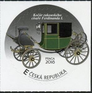 Stamp, The carriage of Ferdinand I, Czech Republic,  , Carriages, Mailcoaches