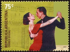 Stamp, Tango dancers, Argentina,  , Dance, Philatelic Exhibitions