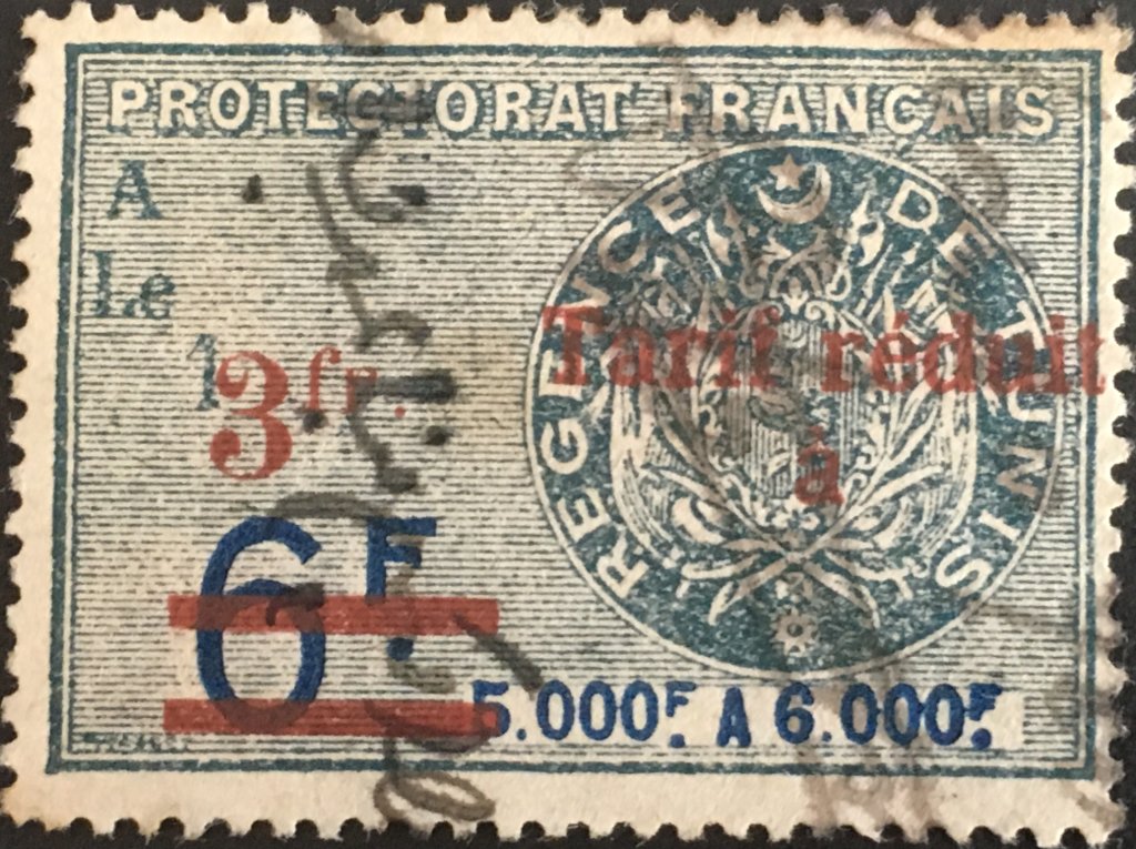 Revenue Stamp Overprint Tarif Reduit