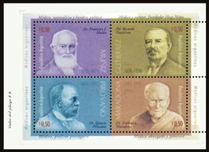 Mini Sheet, Argentine Physicians, Argentina,  , Famous People, Physicians