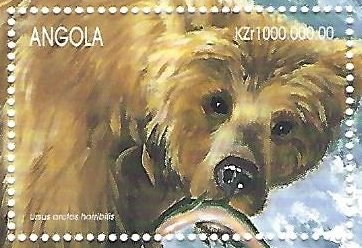 Stamp, Ursus arctos horribilis, Angola,  , Animals (Fauna), Bears, Mammals
