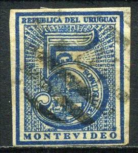 Stamp, Large numbers with coat of arms, Uruguay,  , Coats of Arms, Numbers