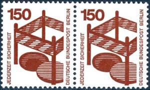 Se-tenant, Barriers, Berlin,  , Occupational Safety and Health