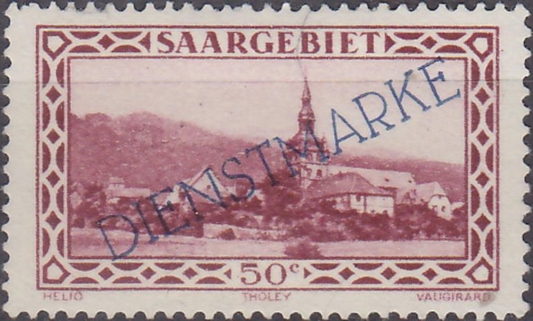 Stamp of 1927 overloaded,Dienstmarke