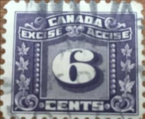 Stamp, 6 With 3 Leaves, Canada,  , Numbers