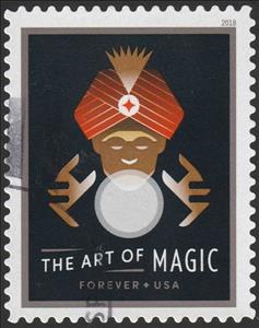Stamp, Art of Magic:Fortune Teller and Crystal Ball, United States of America,  , Magic, Magicians