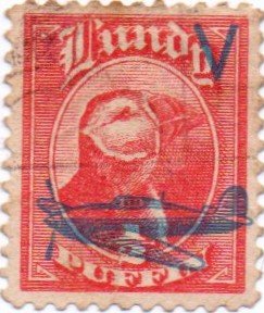 Overprinted with a spitfire and "V" for Victory