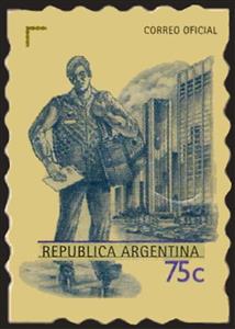 Stamp, Postman 1990, Argentina,  , Postal History, Postal Services, Postmen