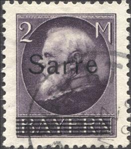 Stamp, overloaded, Sarre, Germany, Saarland,  , Famous People, Heads of State, Kings, Men, Royalty