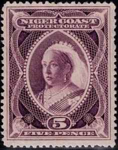 Stamp, Queen Victoria, Niger Coast Protectorate,  , Crowns and Coronets, Famous People, Heads of State, Queens, Royalty, Women