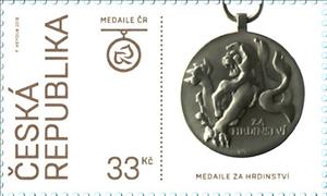 Stamp, Medal for Heroism, Czech Republic,  , Medals and Marks of Honour
