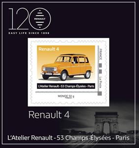 Mini Sheet, 120th Anniversary of Renault : Renault 4, 1961, France,  , Cars, Vehicles