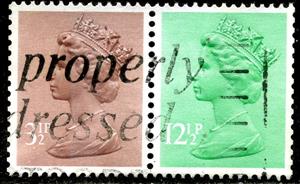 Se-tenant, Queen Elizabeth II - Decimal Machin, United Kingdom of Great Britain & Northern Ireland,  