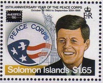 Peace Corps Emblem, Statue of Liberty and Kennedy President
