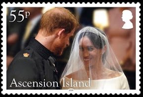 Stamp, Royal Wedding of Prince Harry & Meghan Markle, Ascension Island,  , Famous People, Princes, Princesses, Royalty, Weddings