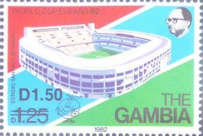Stamp, Surcharged, Gambia,  , Football (Soccer)