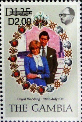 Stamp, Surcharged, Gambia,  
