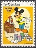 Disney characters painting Easter eggs