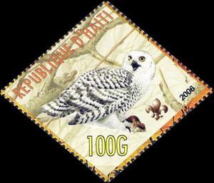 Stamp, Nyctea Scandiaca, Cinderellas,  , Animals (Fauna), Birds