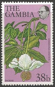 Stamp, Baobab, Gambia,  , Flowers