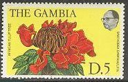 Stamp, African Tulip Tree, Gambia,  , Trees, Flowers