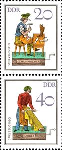 Se-tenant, Manufacturers, Germany, Democratic Republic,  , Professions, Toys
