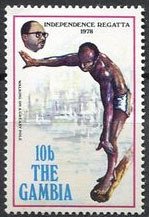 Stamp, Walking on Grease Pole, Gambia,  