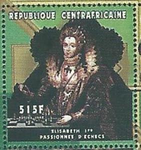 Stamp, Elizabeth I, Central African Republic,  , Chess