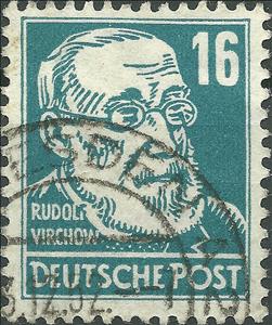 Stamp, Rudolph Virchow (1821-1902), Germany, Democratic Republic,  , Famous People, Men, Physicians, Politicians