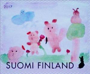 Stamp, Pikku Kakkonen, Finland,  , Drawings, Stylized Figures / Persons