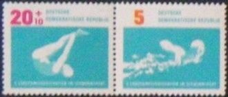 Se-tenant, Various water sports, Germany, Democratic Republic,  , Aquatic Sports, Sports, Swimming, Water