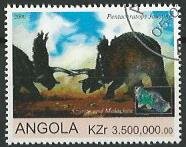 Stamp, Penteraceratops Jousting; Azarite, Malachite, Cinderellas,  , Dinosaurs, Gemstones, Minerals, Prehistorical Animals