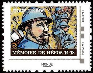 Stamp, Hero's Memory, France,  