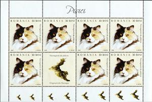 Mini Sheet, Norwegian Forest Cat (Felis silvestris catus) MS, Romania,  , Animals (Fauna), Cats, Mammals