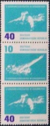 Se-tenant, Various water sports, Germany, Democratic Republic,  , Aquatic Sports, Sports, Swimming, Water