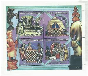 Mini Sheet, Chess, Central African Republic,  , Chess