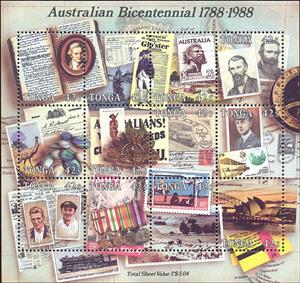 Souvenir Sheet, Australia bicentennial, Tonga,  