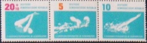 Se-tenant, Various water sports, Germany, Democratic Republic,  , Aquatic Sports, Sports, Swimming, Water