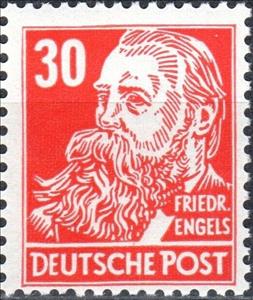 Stamp, Friedrich Engels (1820-1895), Germany, Democratic Republic,  , Communism, Famous People, Men, Politicians, Revolutionaries