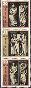 Se-tenant, Founding Figures of the Naumburg Cathedral, Germany, Democratic Republic,  , Churches - Cathedrals - Basilicas - Chapels, Religion, Sculptures